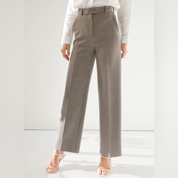Aritzia Babaton Sadiki Pant in Camel/Navy Tt Houndstooth - Picture 1 of 14